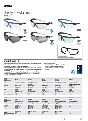 عینک ایمنی uvex مدل I3 9190